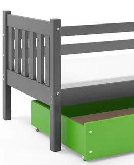 BMS Detská posteľ s úložným priestorom CARINO | 90 x 200 cm Farba: Sivá / sivá