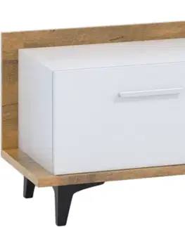 ARTBm TV stolík 2D1S BOX-09 Farba: dub sonoma svetlá / biela / čierna 