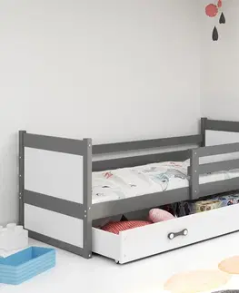 BMS Detská posteľ RICO 1 | sivá 80 x 190 cm Farba: Modrá