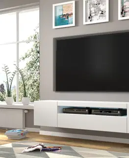 ARTBm TV stolík AURA 200 | biely mat Variant: bez LED osvetlenia