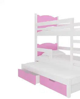 ArtAdrk Detská poschodová posteľ LETICIA Farba: borovica / oranžová