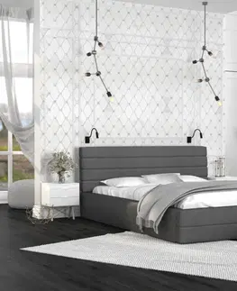 FDM Čalúnená manželská posteľ VIRGINIA | 180 x 200 cm Farba: Sivá