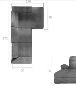 ArtElta Rohová sedacia súprava TREVISCO | ľavá Farba: Monolith 09 / Monolith 29