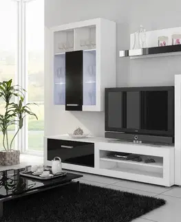 WIP TV stolík VIKI  | 04 Farba: Biela / čierny lesk