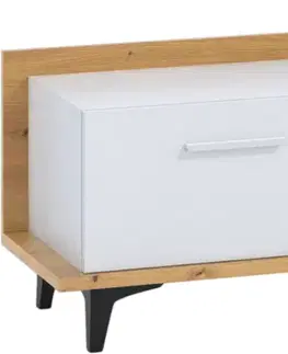 ARTBm TV stolík 2D1S BOX-09 Farba: craft tobaco / biela / čierna 