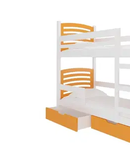 ArtAdrk Detská poschodová posteľ OSUNA Farba: borovica / oranžová