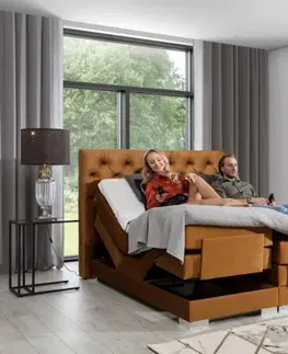 ArtElta Manželská polohovateľná posteľ CLOVER Boxspring | 140 x 200 cm farebné prevedenie: Monolith 09