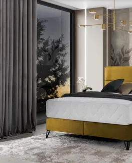 ArtElta Manželská posteľ SAFIRO Boxspring | 140 x 200 cm Farba: Monolith 79