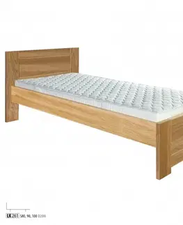 Drewmax Jednolôžková posteľ - masív LK261 | 80 cm dub Farba: Dub bielený