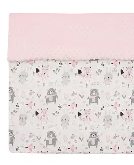New Baby Detská deka z Minky Medvedíci ružová , 80 x 102 cm