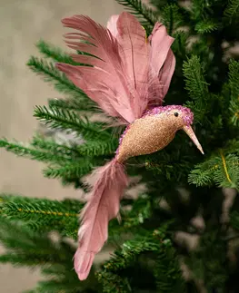Závěsná vánoční ozdoba Kolibřík, vínová, 20 x 20 x 7 cm