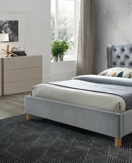 Signal Manželská posteľ ASPEN Velvet | 160x200 cm Farba: Bordová / Bluvel 59