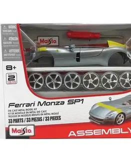 Stavebnica M. Ferrari Assembly line, strieborná, 1:24