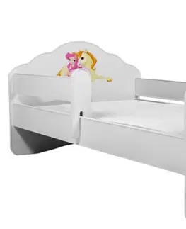 ArtAdrk Detská posteľ CASIMO | so zábranou Prevedenie: Princezná s koňom