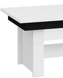 WIP Konferenčný stolík MEXICO Farba: Biela / čierny lesk