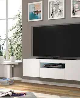 ARTBm TV stolík AURA 150 | biely mat Variant: s LED osvetlením