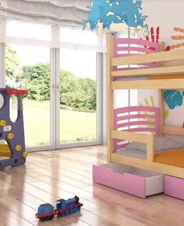 ArtAdrk Detská poschodová posteľ OSUNA Farba: biela / modrá