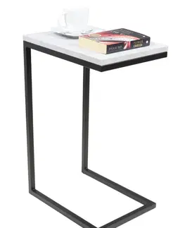 ArtAdrk Príručný stolík SPARK | čierne nohy Farba: Biela