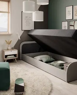 ArtElta Jednolôžková posteľ PARYS hnedá | 80 x 190 cm Farba: Alova 66, Prevedenie: pravé