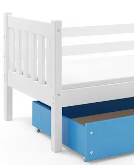 BMS Detská posteľ s úložným priestorom CARINO | 90 x 200 cm Farba: Sivá / biela