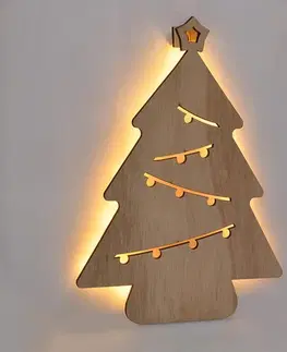 Solight LED nástenná dekorácia Vianočný stromček, 24x LED, 2x AA