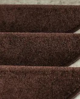 Kobercové nášľapy na schody Eton 24 x 65 cm - farba hnedá