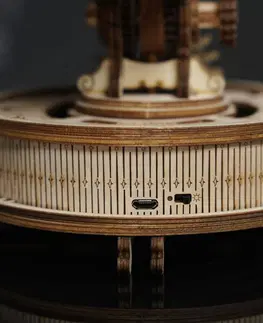 RoboTime 3D drevené mechanické puzzle Svietiaci glóbus