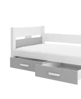 ArtAdrk Jednolôžková posteľ BIBI | 90 x 200 cm Farba: Biela / antracit
