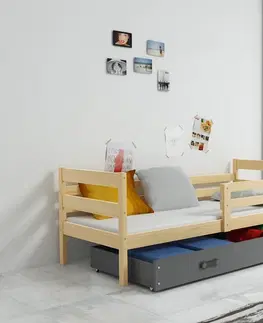 BMS Detská jednolôžková posteľ s úložným priestorom ERYK | borovica Farba: Borovica / biela, Rozmer.: 200 x 90 cm