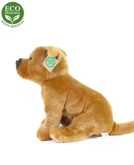 Rappa Plyšový pes stratfordšírsky bulteriér hnedá, 30 cm