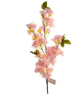 Umelá kvitnúca vetvička ružová, 100 cm