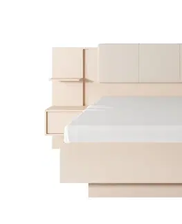 ArtLas Manželská posteľ DUST s nočnými stolíkmi | 160 x 200 cm Prevedenie: Posteľ s výklopným roštom bez matraca