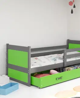 BMS Detská posteľ RICO 1 | sivá 90 x 200 cm Farba: Ružová