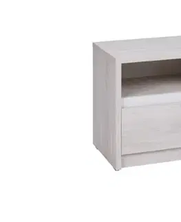 ArtGiB Nočný stolík DENVER D-11 | 2D Farba: biely dub/ grafit lesk