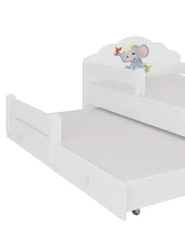 ArtAdrk Detská posteľ CASIMO II | s prístelkou a zábranou Prevedenie: Levík