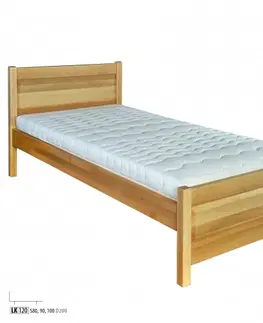 Drewmax Jednolôžková posteľ - masív LK120 | 90 cm buk Morenie: Wenge