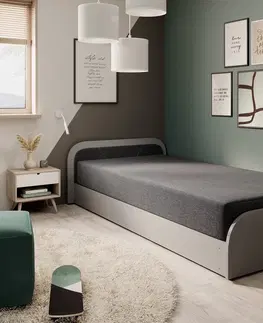 ArtElta Jednolôžková posteľ PARYS sivá | 80 x 190 cm Farba: Ľavá / Sawana 21