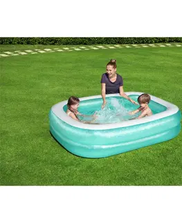 Bestway Zelený štvorhranný rodinný bazén, 200 x 146 x 48 cm