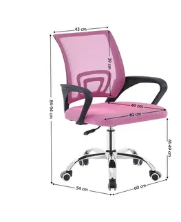 Kancelárska stolička, ružová/čierna, DEX 3 NEW