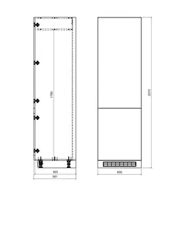 ArtExt Kuchynská skrinka vysoká pre vstavanú chladničku FLORENCE lesk | D14DL 60 207 Farba korpusu: Biela