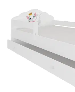ArtAdrk Detská posteľ CASIMO | so zásuvkou a zábranou Prevedenie: Mačička v aute