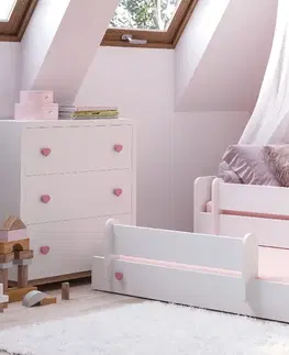 ArtAdrk Detská posteľ s prístelkou EMKA II Farba: Biela / sivý úchyt