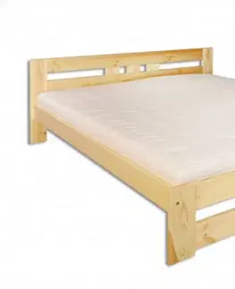 Drewmax Manželská posteľ - masív LK117 | 140 cm borovica Farba: grey