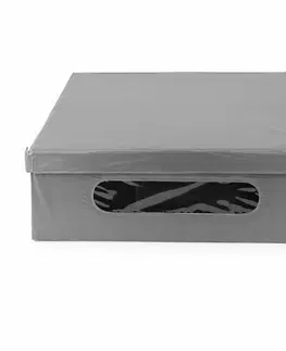 Compactor Skladacia úložná kartónová krabica s PVC 58 x 48 x 16 cm, sivá