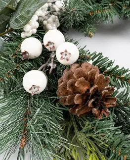 Vianočný veniec Berry and pinecone biela, 45 x 10 x 39 cm