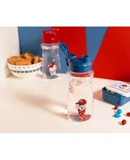 Altom Plastová fľaša so slamkou Labrador, 500 ml, modrá
