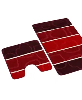 Bellatex Sada kúpeľňových predložiek Avangard Srdce červená, 60 x 100 cm, 60 x 50 cm