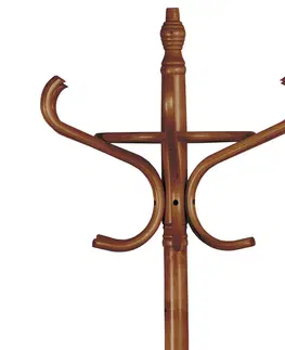Drevený stojanový vešiak, tmavý dub, 52 x 186 cm