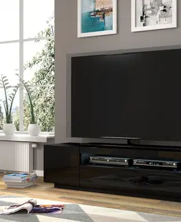 ARTBm TV stolík AURA 200 | čierny lesk Variant: s LED osvetlením