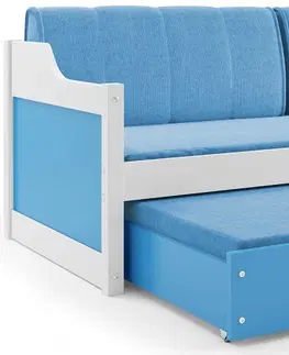 BMS Detská posteľ s prístelkou DAWID | biela 80 x 190 cm Farba: Ružová